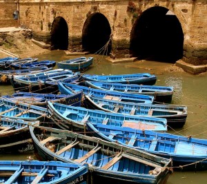 Essaouira port. Boats.