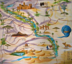 From Marrakech to Zagora. Map