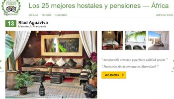 Riad Aguaviva it´s 13 position of bed and breakfast in Africa (Tripadvisor)