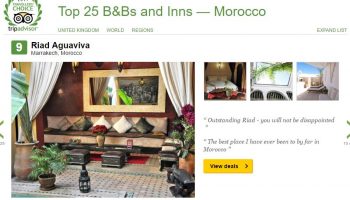 Riad Aguaviva it´s 9 position bed and breakfast in Morocco (Tripadvisor)